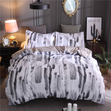 High Quality Art Ink Watercolor Set Of Four Bedding Sets Bed Sheet Duvet Cover Pillowcase Set Bed Striped Colorful Printing 2024 - buy cheap