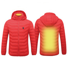 Outdoor Heated vest Coat Mens Women  USB Electric Battery Long Sleeves Heating Hooded Jacket Warm winter Thermal Clothing Skiing 2024 - buy cheap