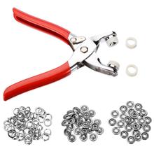 25 Set 9.5mm Metal Prong Rings Buttons Press Studs Snap Fasteners + Plier DIY Tool Kit for Clothes 2024 - buy cheap