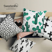 Sweetenlife algodão linho decorativo lance travesseiros atacado personalizado capas de almofada para sofá cactus capa de travesseiro 50*50cm 60*60cm 2024 - compre barato