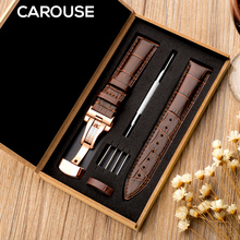Carouse Watchband 18mm 19mm 20mm 21mm 22mm 24mm Calf Genuine Leather Watch Band Alligator Grain Watch Strap for Tissot Seiko 2024 - buy cheap