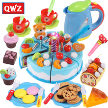 QWZ NEW 37-80Pcs Birthday Cake Toy DIY Fruit Cream Christmas Gift Set Children Kids Pretend Play Toys set Gift For Boy and Girls 2024 - buy cheap