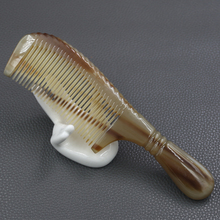 Peine de cuerno de Yak blanco de 7,48 pulgadas, cepillo antiestático con forma de cuerno, masajeador de pelo, peine de cuerno de diente fino 2024 - compra barato