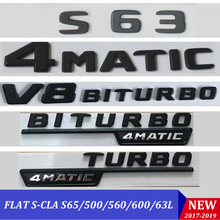 New Flat Black S63 S320 S65 Emblem Badge W221 W222 Auto Car Para Luces Letters Trunk Rear Star Badge Logo For Mercedes Benz AMG 2024 - buy cheap