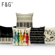 Instrumentos musicais notas capa de almofada almofadas decoração para casa personalizado almofada almofadas ao ar livre dropshipping lance travesseiros 2024 - compre barato