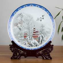 Jingdezhen cerâmica placa tradicional estilo chinês cena de neve porcelana placa decorativa metope para sala estar do hotel 2024 - compre barato