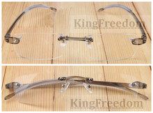 Rimless Flexible TR-90 Transparent Gray Eyeglass Frames Spectacles Glasses Rx able 620 2024 - buy cheap