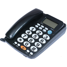 Мобильный телефон FSK/DTMF, Громкая кнопка звонка, стационарный домашний телефон без аккумулятора для пожилых людей, черный 2024 - купить недорого