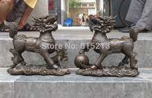 Estatua de dragón de bronce puro de China, estatua de Kylin, Fengshui de la suerte, bi0011640, par 2024 - compra barato