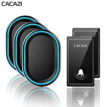 CACAZI Wireless Doorbell No Battery Required Waterproof 1 2 Transmitter 1 2 3 Receiver Self powered Ring Bell US EU UK AU Plug 2024 - buy cheap