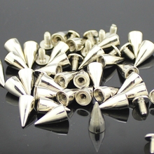 50pcs 7*14mm Silver Zinc Alloy Rivet Punk Rock Bullet Spikes and Studs Cone For Clothes DIY Garment Rivets For Leather Craft 2024 - buy cheap