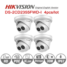 Предварительная продажа HIKVISION H.265 камера DS-2CD2355FWD-I 5MP сетевая камера Мини купольная IP камера Слот для sd-карты распознавание лица 4 шт./лот 2024 - купить недорого