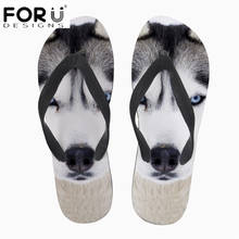 FORUDESIGNS Cool Animal Wolf Tiger Peacock Horse 3D Print Women Slippers Ladies Girls Summer Beach Flip Flops Mujer Flats Shoes 2024 - buy cheap