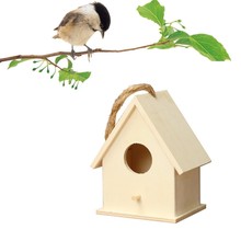 Casa de pájaros de madera, nido creativo montado en la pared, de madera para exteriores, caja de madera, suministros para mascotas, accesorios 2024 - compra barato