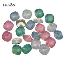 Sauvoo 100 шт., синие и зеленые граненые круглые бусины из смолы, 8 мм, 10 мм, 12 мм, 14 мм, подходят для самостоятельного изготовления колец, ожерелий, ювелирных изделий 2024 - купить недорого