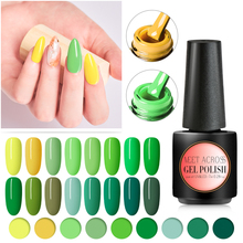 Conocer en 7ml esmalte de uñas de Gel de colores verde serie Gel barniz empapa Gel LED UV esmalte de uñas de Gel Base Top colores Gel pulido 2024 - compra barato