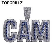 TOPGRILLZ-collar y colgante con letras de burbuja para hombre, cadena de tenis, Hip Hop, Color dorado y plateado, CZ, regalos de joyería 2024 - compra barato