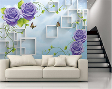 Beibehang-papel tapiz para decoración del hogar, mural 3d de rosas, TV, sofá, fondo 3d 2024 - compra barato