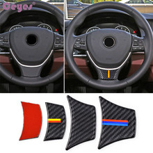 Ceyes Car Styling Auto Steering Wheel Stickers Case For Bmw E60 E61 F18 2004-2010 Decorations 5 Series Carbon Fiber Accessories 2024 - buy cheap