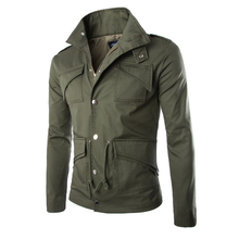 Slim Fit Men's Jacket Multi Pockets Fashion Men Outwear Coat Jaqueta Masculina 3 Color Autumn Clothing Parkas Large Size 4XL 2024 - buy cheap