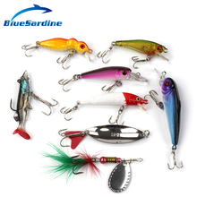BlueSardine 8PCS Fishing Lures Set Hard Bait Minnow Spoon Spinner Fishing Tackle Isca Artificial 2024 - buy cheap