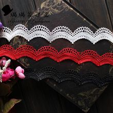 5Yard / Lot Exquisite water soluble white red black lace trim 4cm clothes wedding dress fabric diy veil accessories 2024 - buy cheap