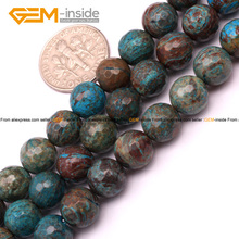 Бусины синие, граненые, с драгоценным камнем внутри, 4-14 мм, 15 дюймов 2024 - купить недорого