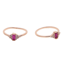 Cubic Zirconia Jewelry Rose Gold Color CZ Crystal Rings high quality Purple Fashion for Women Drop Shipping Finger ring Gift 2024 - buy cheap