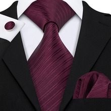 LS-5085-corbatas de seda tejidas para hombre, corbatas de tejido Jacquard de color rojo para boda, fiesta de negocios, pañuelo, conjunto de corbata, 100% 2024 - compra barato