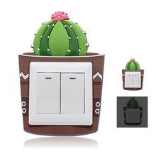 3D Cactus Fluorescent Wall Silicone On-off Switch Stickers Cute Cartoon Kids Room Luminous Light Switch Outlet Home Decor Decals 2024 - buy cheap
