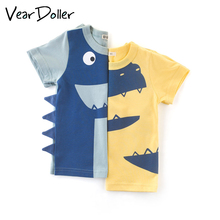 VearDoller/футболки для мальчиков летняя хлопковая детская одежда с короткими рукавами модные милые детские футболки с рисунком динозавра, футболки для мальчиков 2024 - купить недорого