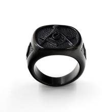 Calm Black plated College Style Кольцо масоны масонские кольца для мужчин, обручальное кольцо из нержавеющей стали, ювелирные изделия, рождественское кольцо 2024 - купить недорого