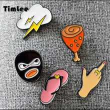 Timlee X065  Free shipping Cute Slippers Lightning Robber Chicken Leg Brooch Pins,Fashion Jewelry Wholesale 2024 - buy cheap
