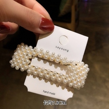 Clip de perla para el cabello para mujer, pasador a presión de diseño coreano elegante, horquilla de barra Accesorios para peinados 2024 - compra barato