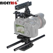 Niceyrig gaiola de câmera para sony, nikon ricoh olympus fujifilm, gaiola de vídeo dslr ajustável de alta qualidade com sapata fria 2024 - compre barato