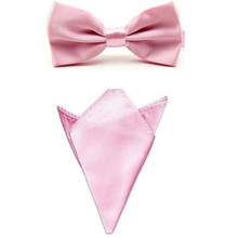 Pajarita Formal para hombre, conjunto de pañuelo de Color sólido, accesorios de boda, Color rosa, JBtr0018a04 2024 - compra barato