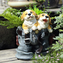 Outdoor Gardening Resin Jeans Puppy Flower Pot Ornaments Courtyard Garden Figurines Decoration Villa Landscape Furnishing Crafts 2024 - buy cheap