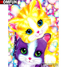 HOMFUN Diamond Embroidery DIY Diamond Painting Cross Stitch Kit "Cartoon Cat" 5D Needlework Diamond Home Decoration A14747 2024 - buy cheap