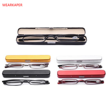 Магнитные очки для чтения WEARKAPER в титановой оправе для мужчин и женщин, ультралегкие мини-очки для дальнозоркости с футляром 1,0-4,0 2024 - купить недорого