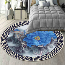 New Chinese Retro Round Carpet Living Room Coffee Table Blanket Bedroom Bedside Study Floor Mat Can Be Machine Washed 2024 - buy cheap