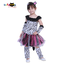 Eraspooky Traje de Halloween Para Crianças Menina Zebra Traje Festa de Aniversário Do Natal Cosplay Set Crianças Animal Carnaval Cosplay 2024 - compre barato