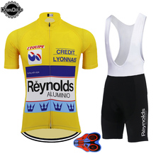 Conjunto de ropa de Ciclismo de equipo clásico, jersey y pantalones cortos transpirables con almohadilla de gel 9D, ropa de Ciclismo profesional para MTB 2024 - compra barato