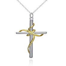 Hot Golden Silver color cross pendant necklace fashion jewelry beautiful cute birthday gift Top Quality P088 2024 - buy cheap