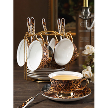 Copo de café com estampa de leopardo, clássico, porcelana, conjunto de copo de chá, xícara de espresso, utensílio para bebidas de tarde, chá 2024 - compre barato