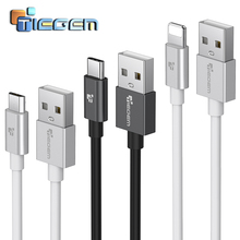 TIEGEM USB кабель зарядки Зарядное устройство провода шнура Тип-c Тип Кабеля C Micro USB кабель мобильного телефона кабель для iPhone X 8 7 6 iPad 2024 - купить недорого