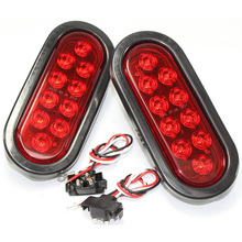 JX-LCLYL 2pcs 12V 6" Oval Sealed Trailer Truck LED Side Signal Stop Turn Tail Light Red 2024 - buy cheap