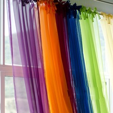 European style Tie Top Voile Tulle Sheer Gauze Blinds Curtain Window Screening Cafe Hotel Bed Mantle Bedroom Dividers Purdah 2024 - buy cheap