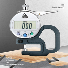 Medidor de espessura de couro 0-10mm, medidor digital de espessura de 0.01mm com lcd, ferramenta de medição 2024 - compre barato
