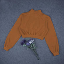 New Fashion Women Long Sleeve Sweatshirt Casual Crop Top Stylish Pullover Short Sweatshirts 2024 - buy cheap