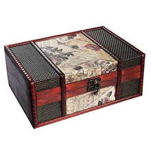 Treasure Box 9.0inch Retro Stamps Small Trunk Box for Jewelry Storage,Treasure Cards Collection,Gift Box,Gifts and Home Decora 2024 - buy cheap